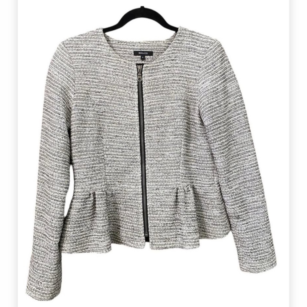 RW&CO Structured Blazer with Peplum Waist and Long Sleeves